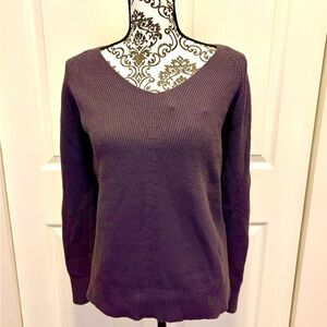 Athleta Hanover Purple V-Neck Sweater